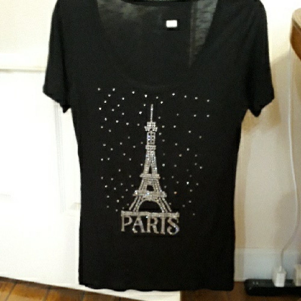 Black Paris Eiffel Tower Women's Top